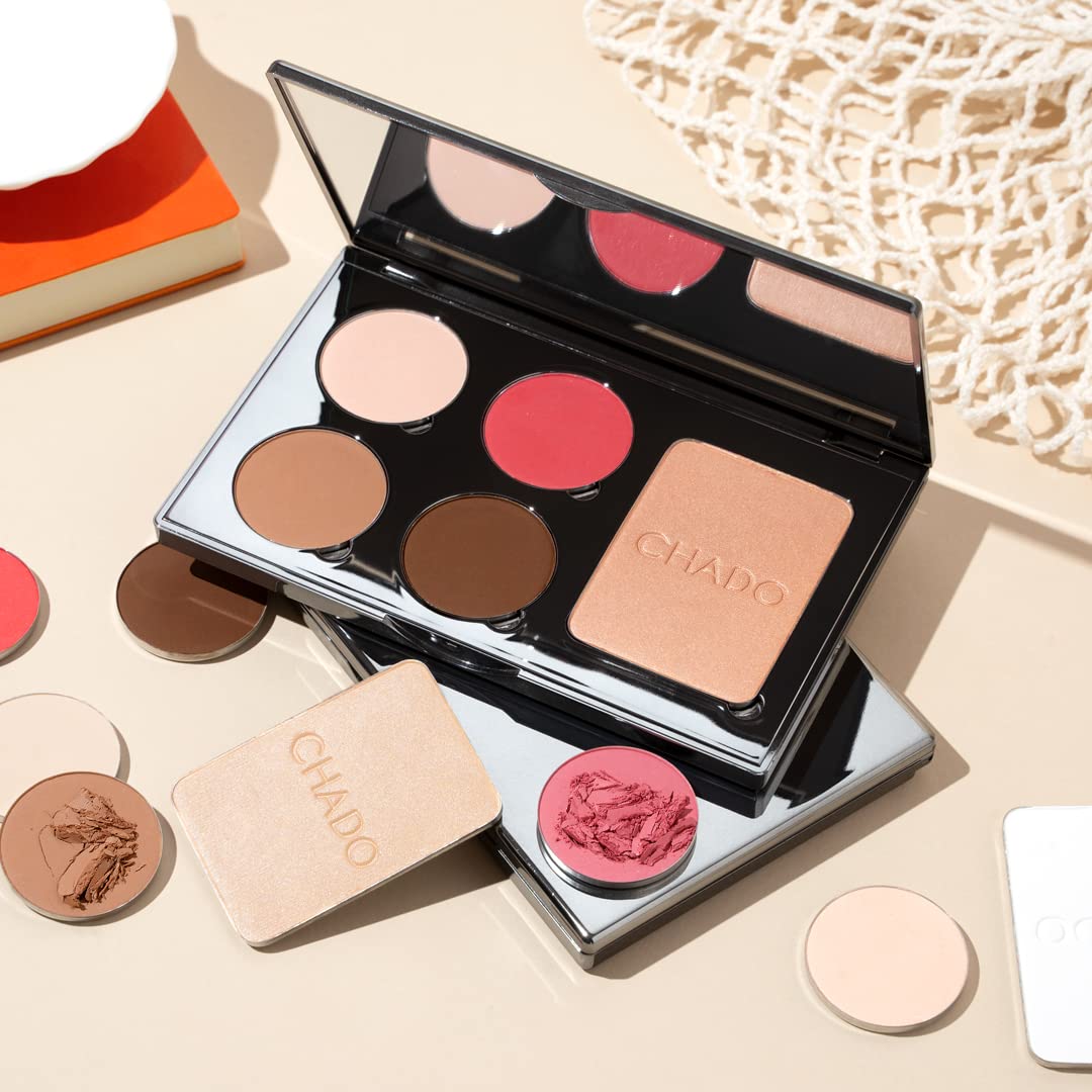 Monts & Merveilles Face Palette – Cream | Bronzer, Concealer, Contour, Blush, Setting Powder | Long Lasting | Face and Cheek Sculpting Palette | Refillable | Cruelty Free (Light to Medium Skin)
