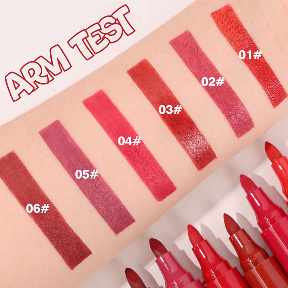Lip Stain, Waterproof lip tint, Matte Color Look, Longlasting All Day Wear Lip Color, Smudge Proof Natural Finish, Precise Chisel Tip Marker,non sticky lip gloss,kiss proof lip color 03#
