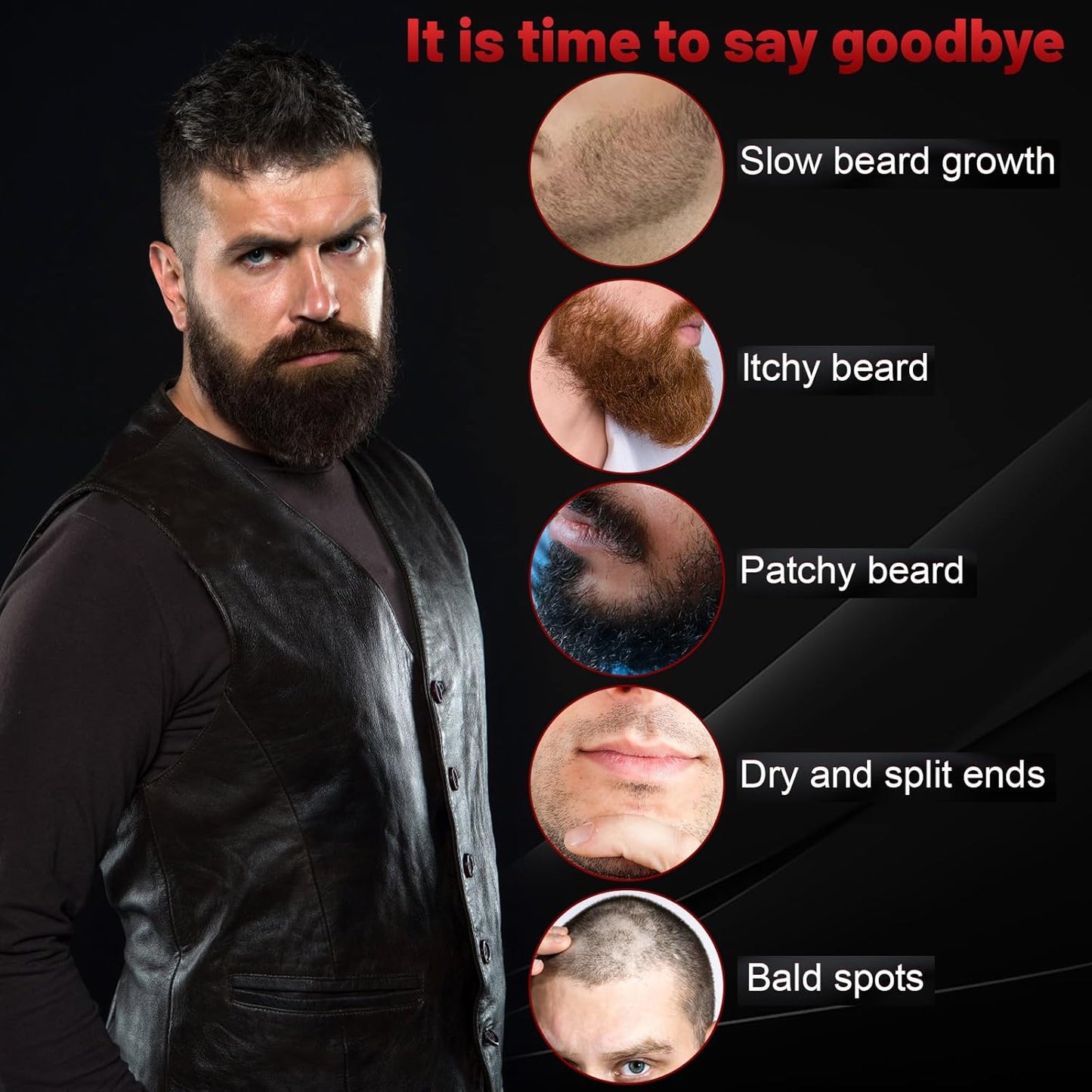 Beard Oil,Maximun Thickening Biotin, with Castor Oil and Argan & Jojoba Oils, Promotes Beard Growth, Styles, Strengthens & Softens Beards & Mustaches,1 Ounce*2(2 Pack)