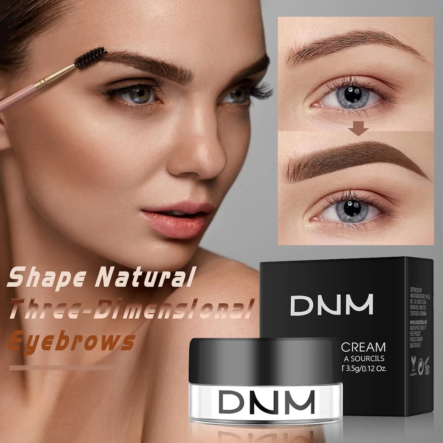 2Pcs Brow Pomade Set with Dual-ended Eyebrow Brush, High pigment Water proof Natural finish Eyebrow Makeup Set with Eyebrow Brush for Women and Girls(09#)