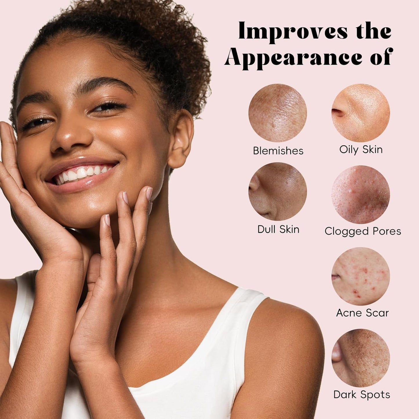 Face Mask Set, 4Pcs Clay Mask, Face Masks Skin Care with Vitamin C, Charcoal, Mugwort and Purple Clay, Skincare Gift Set for Blackheads, Refining Pores & Controling Oil, Dry Oily Skin