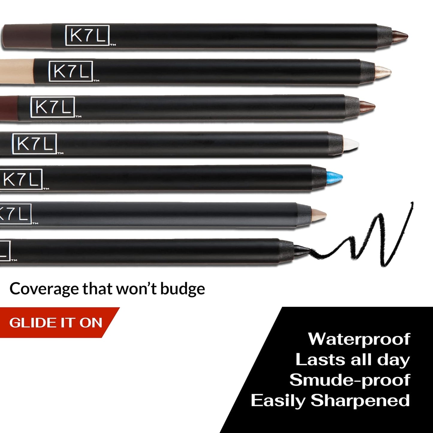 K7L Silver Shimmer Eyeliner Cosmetics - Waterproof Eyeliner Pencil - Disco