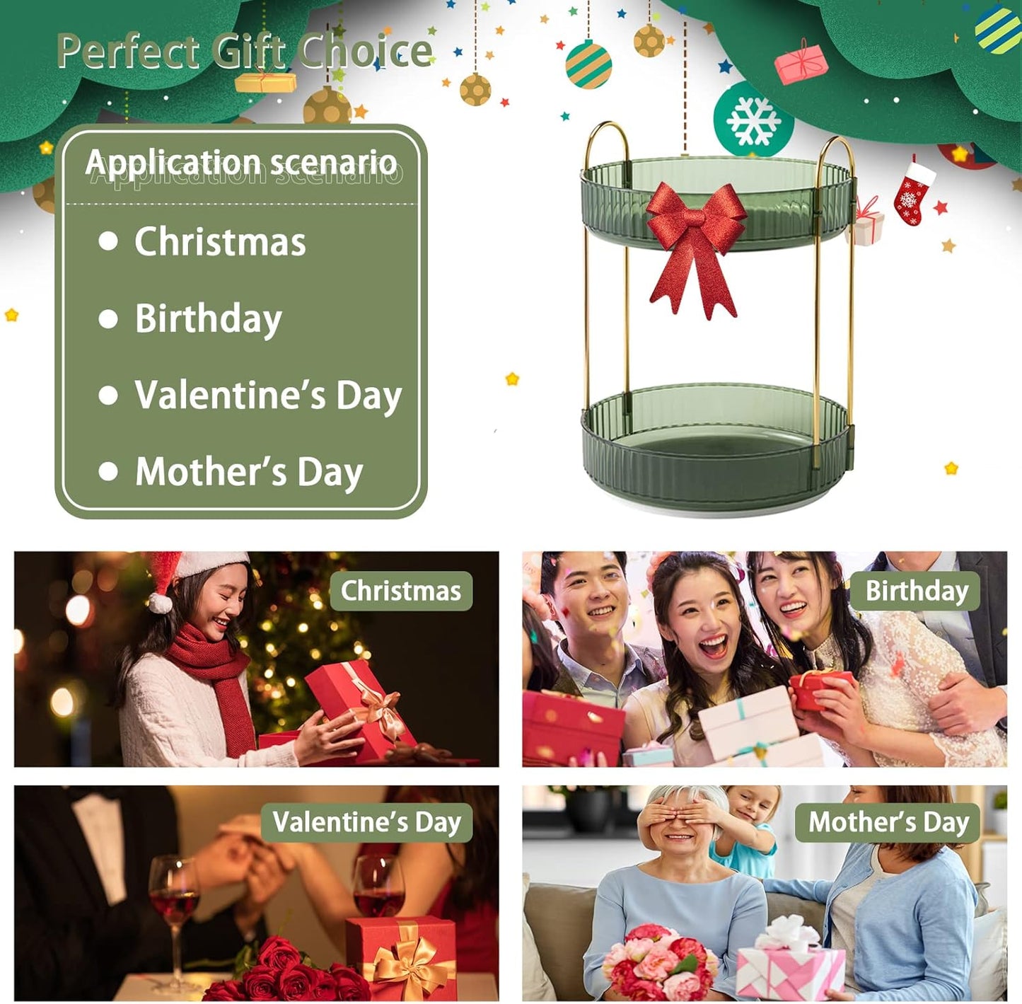 Rotating Makeup Organizer for Vanity, High-Capacity Skincare Clear Make Up Storage Perfume Organizers Cosmetic Dresser Organizer Countertop 360 Spinning (Purple, 3 Tier)