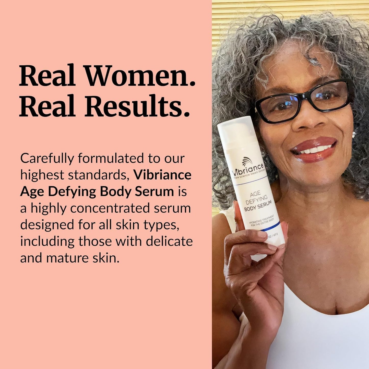 Vibriance Age Defying Body Serum, 4.5 fl oz - Anti Aging and Ultra Hydrating - Infused with Hyaluronic Acid - Fast-Absorbing Crepey Skin Corrector for Wrinkles, Dryness