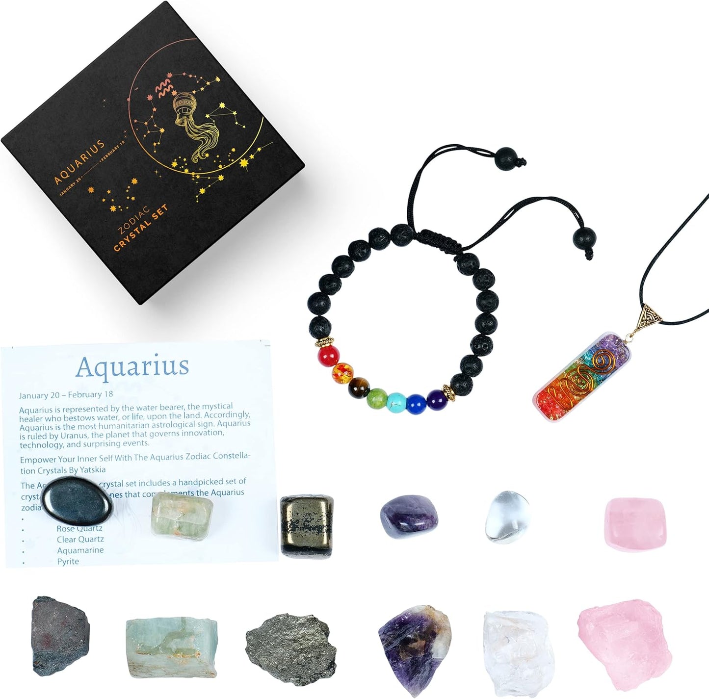 NARIBABU Virgo Birthday Gifts for Women - Virgo Crystals - Zodiac Spiritual Crystal Set - Crystal Stones Horoscope Gifts - Virgo Jewelry for Women