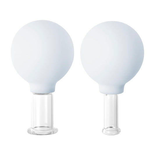 Zoe Ayla Facial Cupping Set, 2 Pcs - Cupping Kit for Massage Therapy - Improves Skin Appearance - Promotes Blood Circulation - Sculpts and Tones - Reduces Puffiness - 1 Large Cup - 1 Small Cup