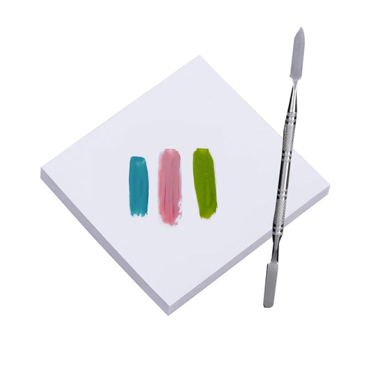 50 Sheets Disposable Nail Polish Palette Paper Nail Art Mixing Palette Papers Portable Waterproof Nail Art Makeup Palette Nail Gel Mixing Tool with Nail Palette Stirring Rod (50pcs)