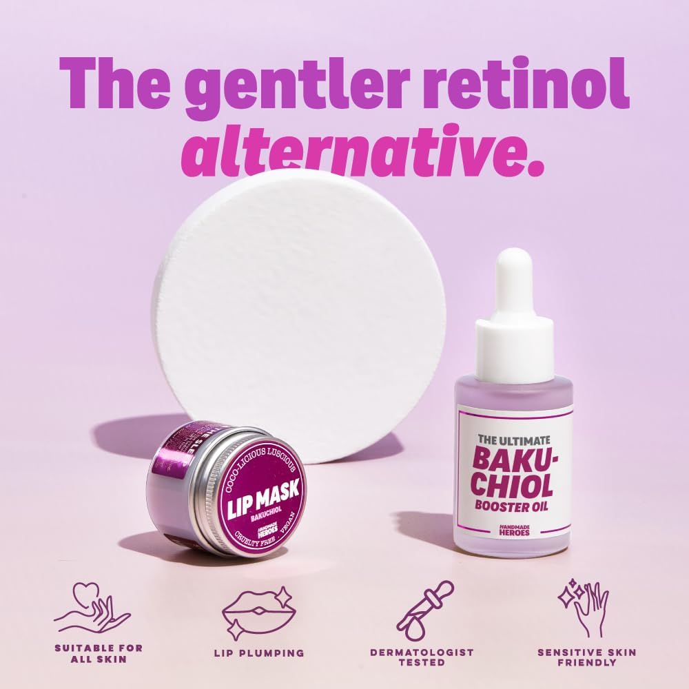 100% Natural Vegan Lip Butter Sleeping Lip Mask, Overnight Lip Moisturizer and Conditioner for Dry Lips. Intensive Lip Balm and Lip Therapy Skin Care with Mango butter (Bakuchiol - Collagen Boosting)