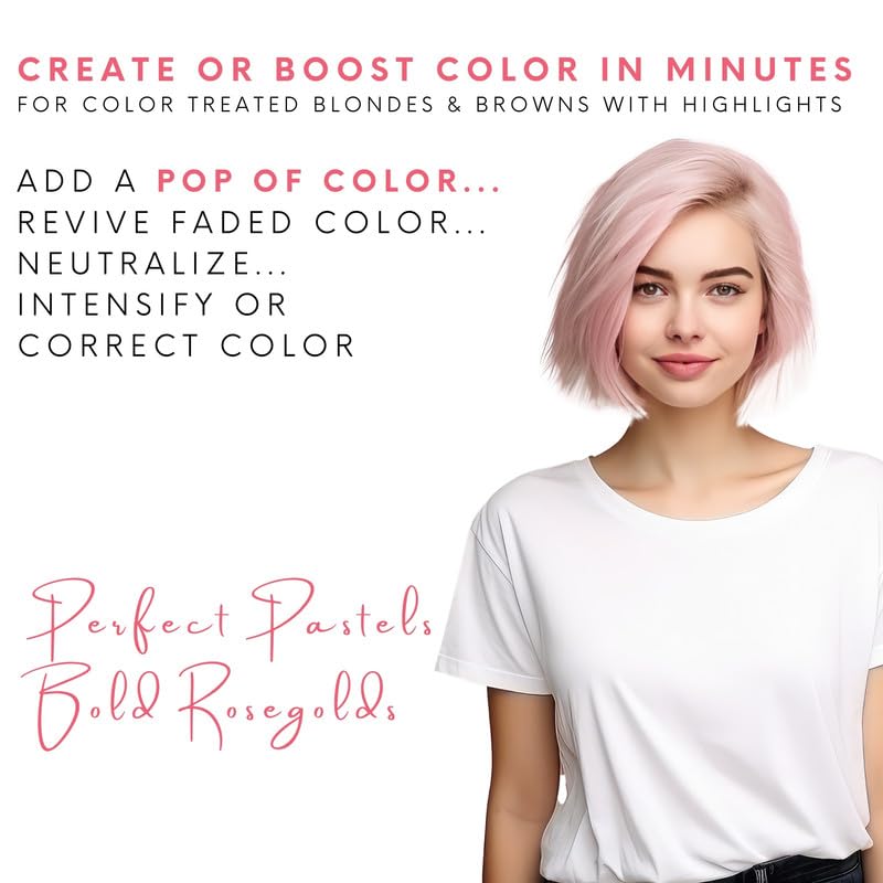 Watercolors INTENSE METALLIC Semi Permanet Color Depositing Shampoo-Sulfate & Paraben Free to Maintain & Enhance Hair Color 8 fl oz - ROSE GOLD