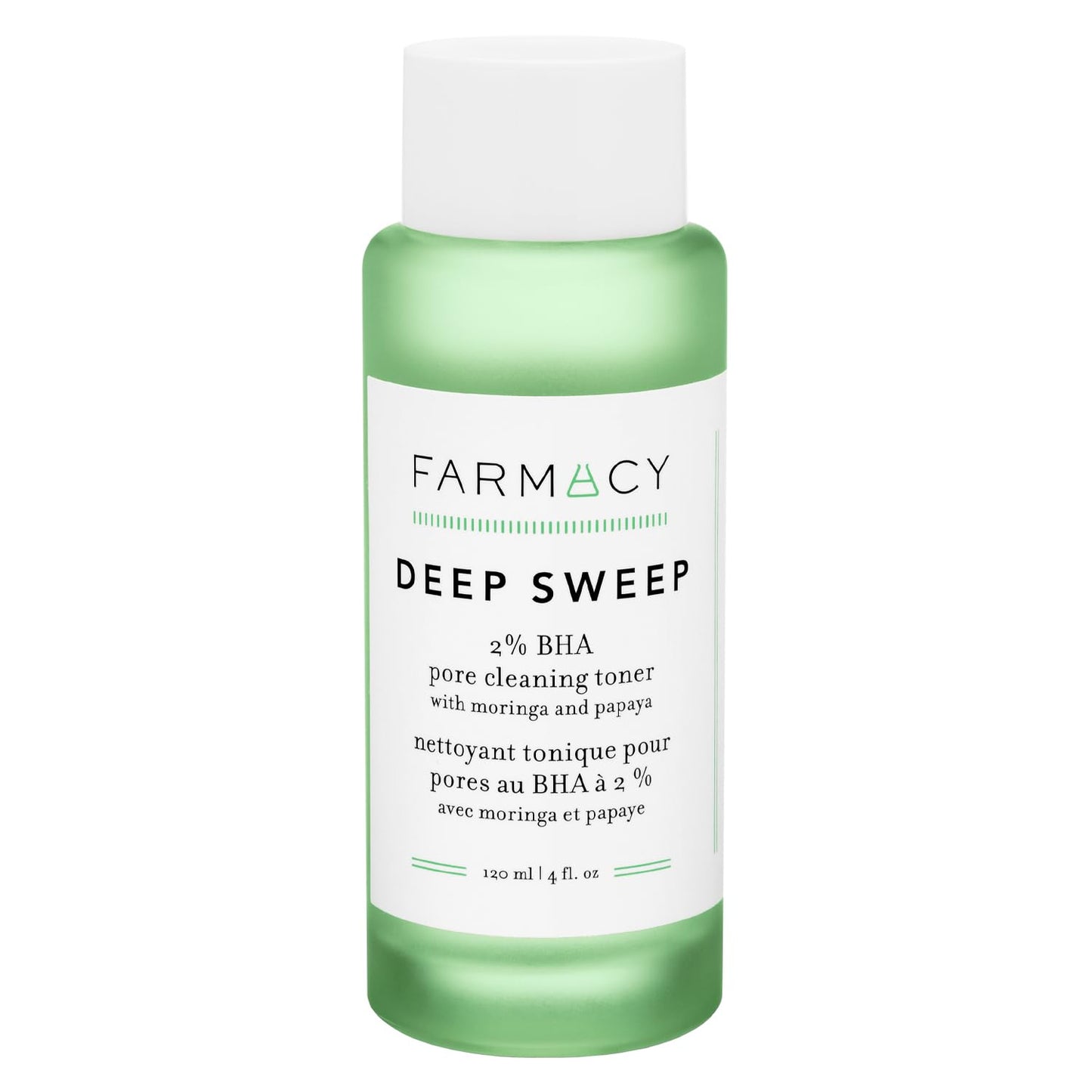 Farmacy 2% Salicylic Acid Toner for Face - Deep Sweep Gentle BHA Exfoliant for Oily Skin - Refines Texture with Papaya Enzymes & Moringa Water for a Healthy-Looking Complexion (100ml)