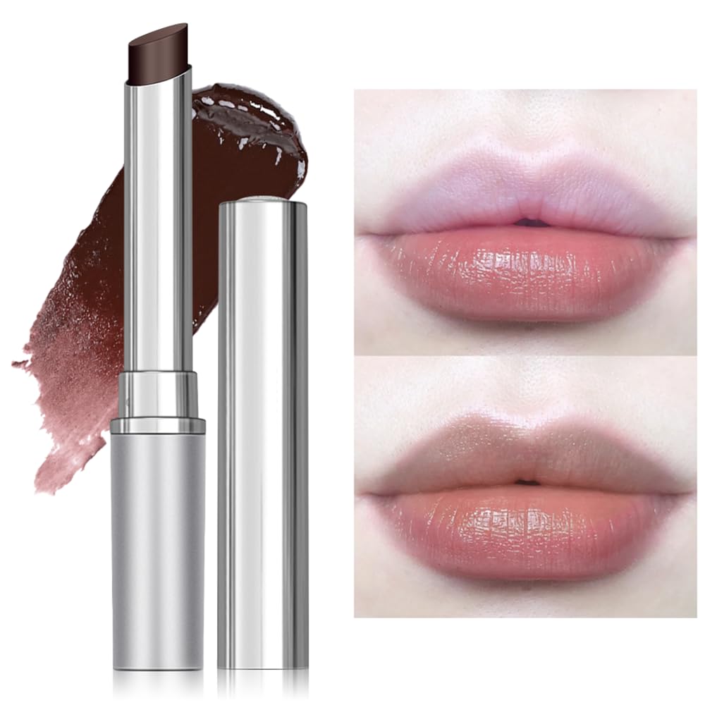 Tinted Lip Balm Lipstick, Hydrating Natural Glossy, Long-lasting Moisturizing & Nourishing Lip Care with Natural Ingredients Transparent Color (Drak Honey+Pink, 0.07oz)