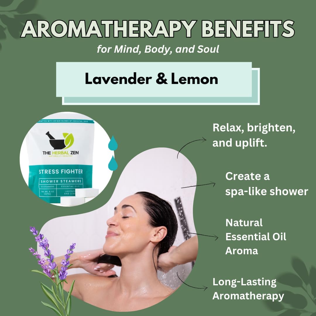 Stress Fighter Shower Steamers Aromatherapy with Essential Oils, Made in The USA Shower Bombs, Shower Bomb Aromatherapy, Relaxing Gifts for Women, Spa Day Gift, Mothers Day Gift