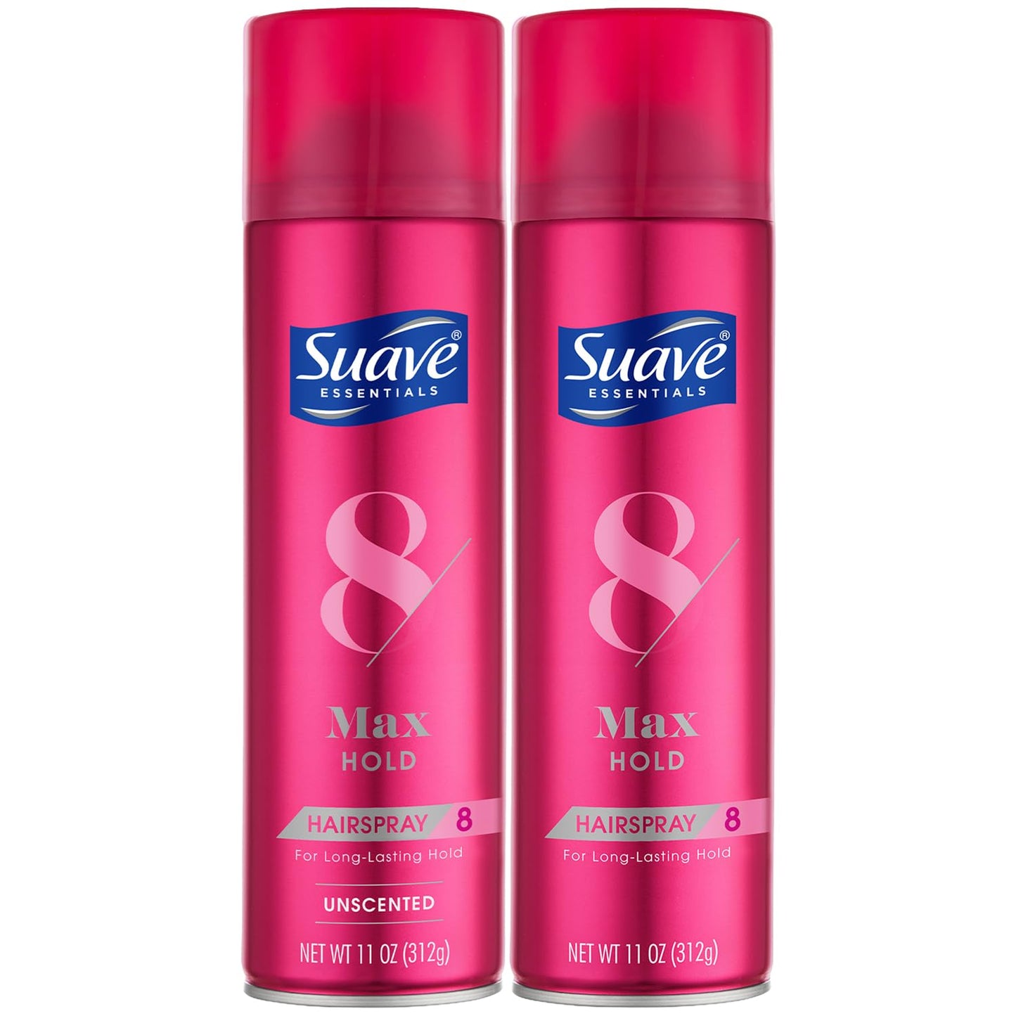 Suave+ Hairspray Max Hold Variety 2-Pack, Unscented & Scented Formulas – Aerosol Hairspray, 11 Oz Ea