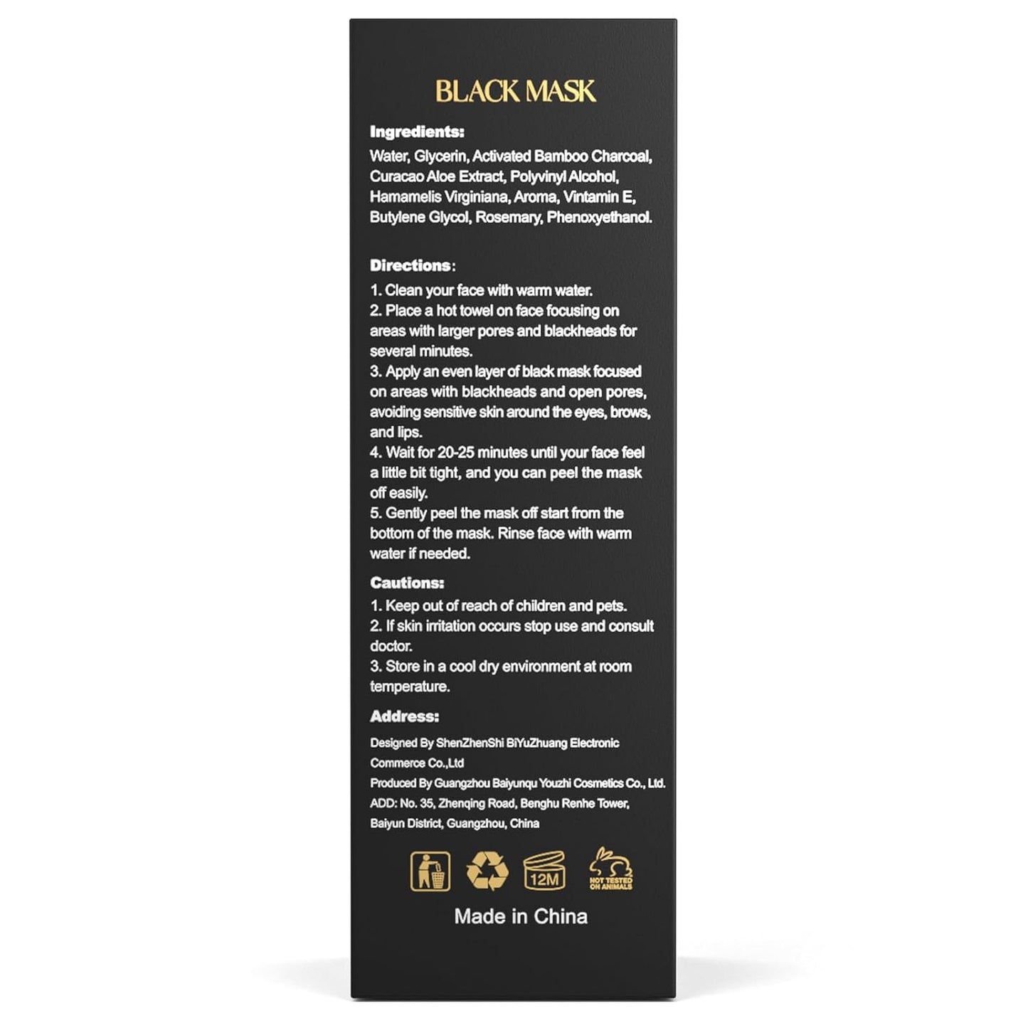 YLNALO Blackhead Remover Mask Kit, Charcoal Peel Off Facial Mask with Brush and Pimple Extractors, Deep Cleansing for Face Nose Blackhead Pores Acne, For All Skin Types (3.5 Fl.oz)