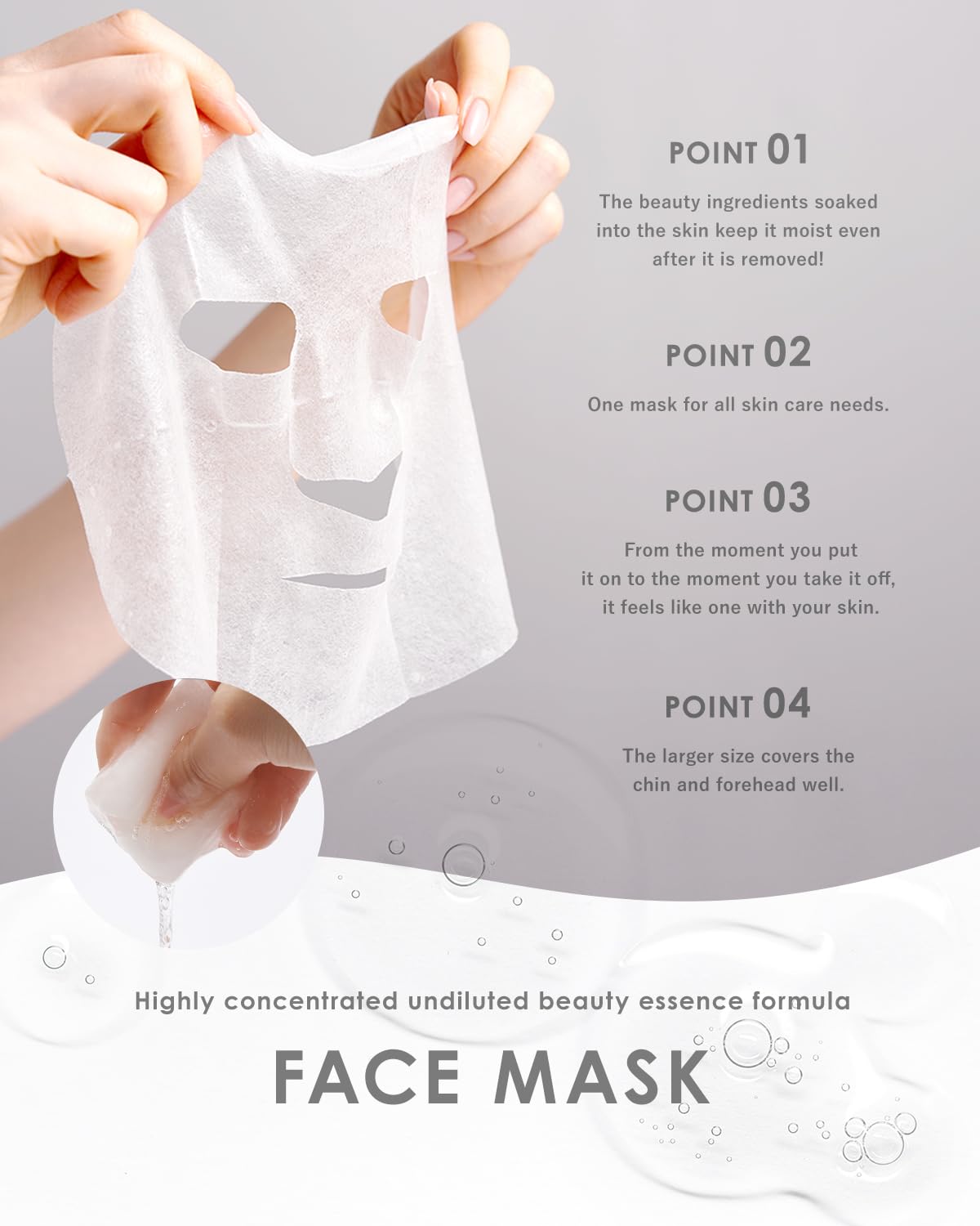 Facial Sheet Mask (24 Pieces) 100% Pure Hot Spring Water, No Added Water Moisturizing Skincare