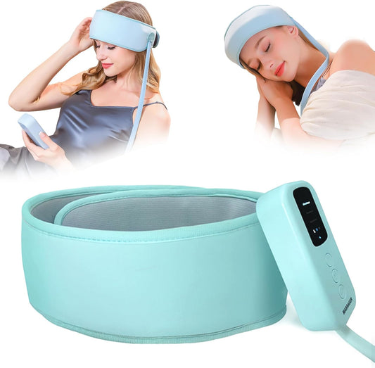 Rechargeable Electric Head Massager,Scalp & Head Airbag Massage with Percussion, Portable for Deep Relaxation, Stress Relief, and Improved Sleep,Gift for Mom, Grandma,Loved Ones