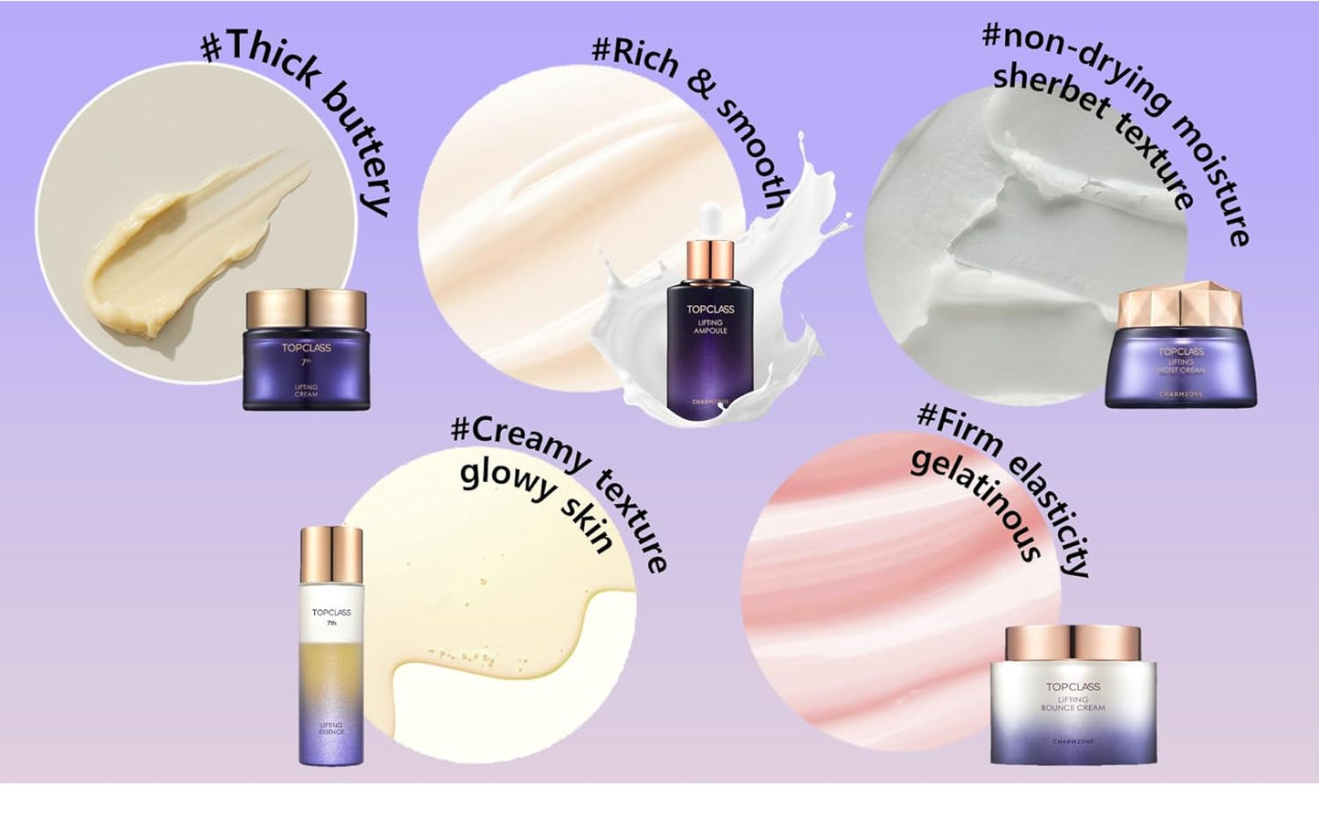 CHARMZONE TOPCLASS Lifting Signature Skincare Set of 4 Includes Toner Emulsion Cream and Control Cream (11.16 oz) , Triple Collagen Firm Skin Valentine Gift for Women