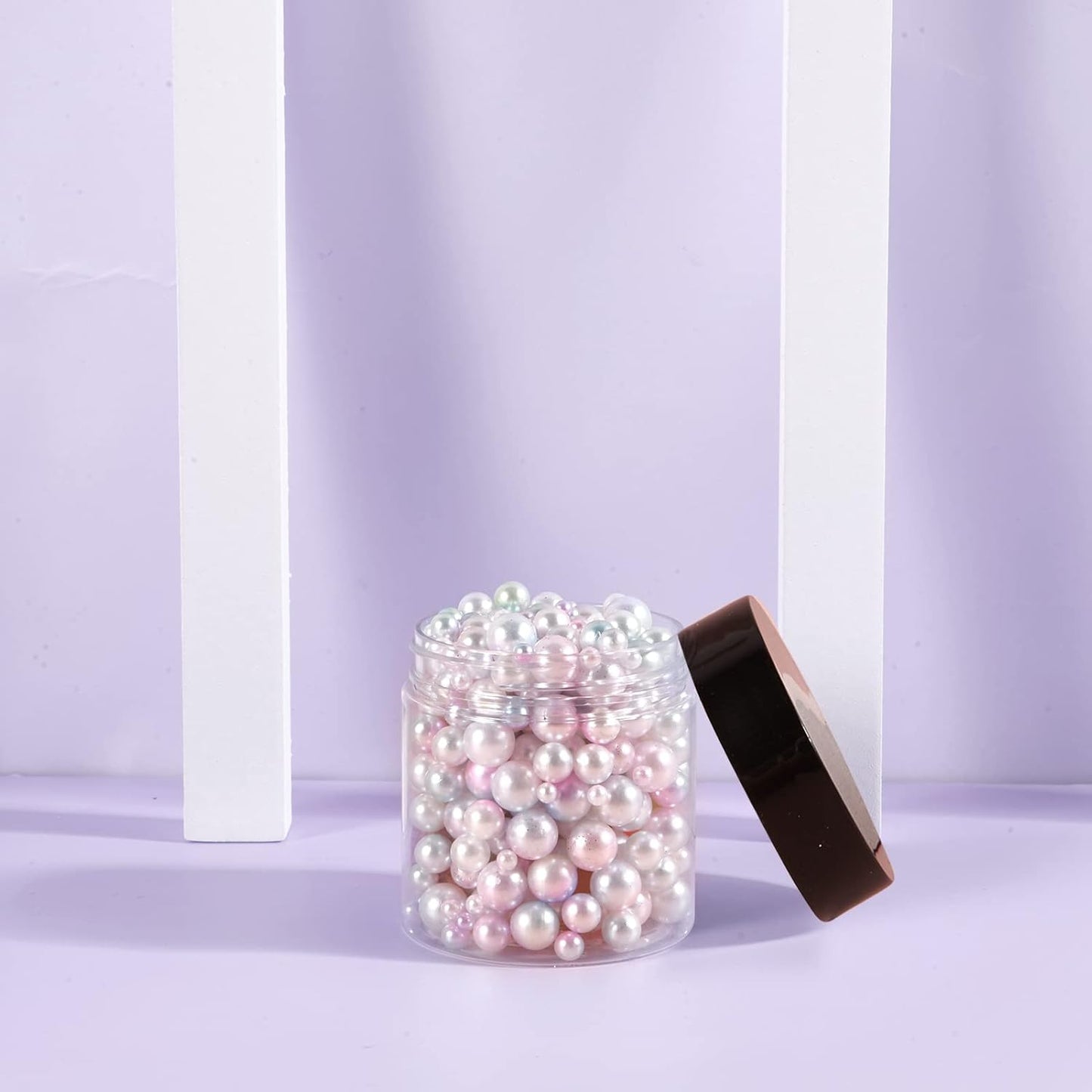 50 Pack 4 OZ Plastic Jars Round Clear Cosmetic Container with Black Lids, Eternal Moment Slime Jars for Lotion, Cream, Ointments, Makeup, Eye shadow, Rhinestone, Samples, Pot, Travel Storage