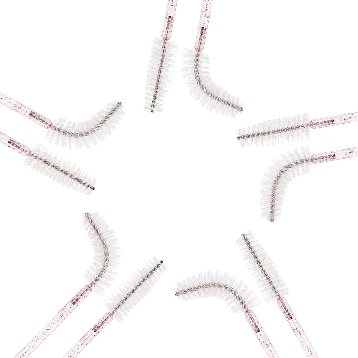 Tbestmax 500 Disposable Mascara Wands Eyelash Brush Spoolies for Eyebrow Eye Lash Extension (Pink, White)