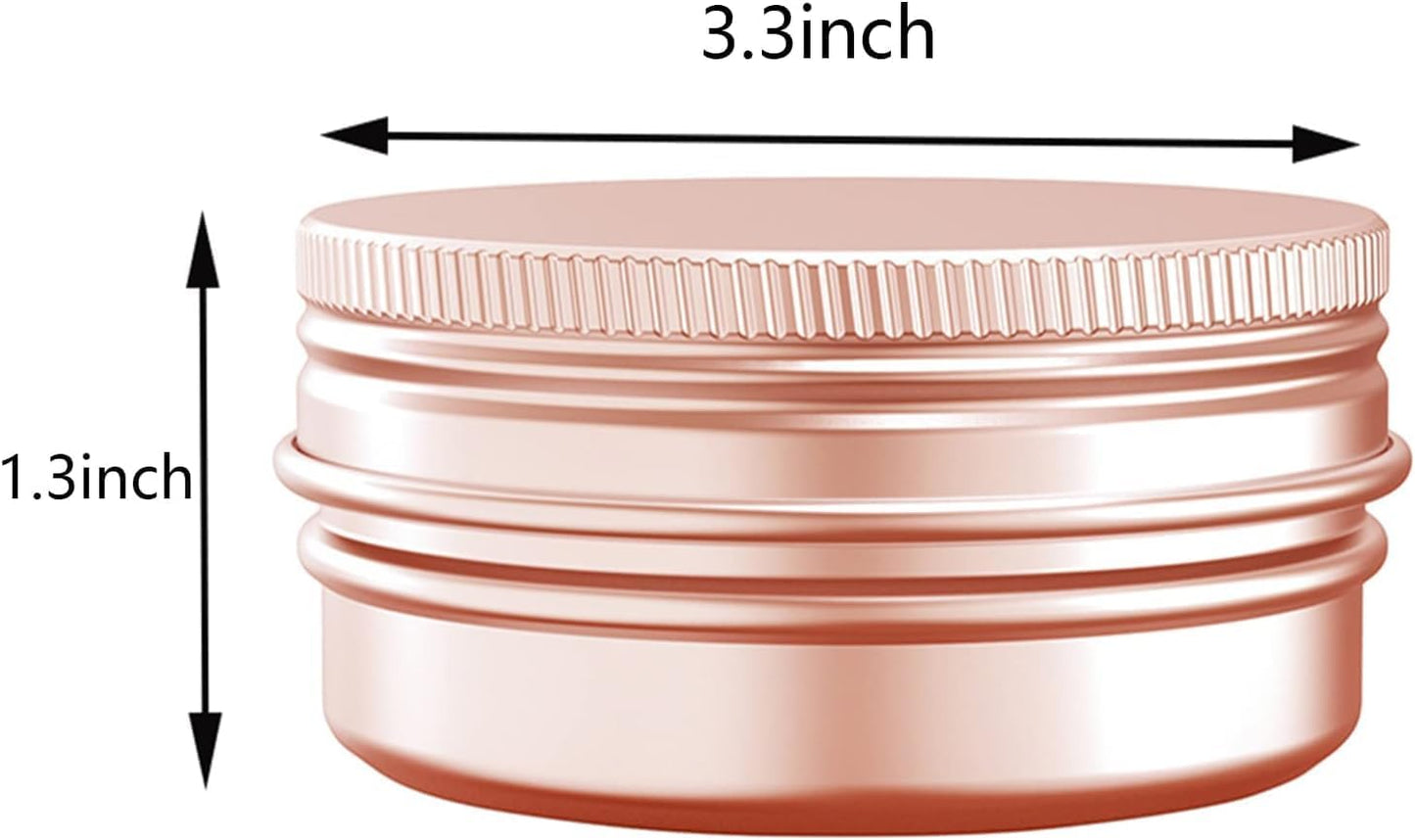 4 Ounce Aluminum Tin Jar with Screw Cap 120mL Tin Cans Refillable Containers for Cosmetic, Lip Balm, Cream, Lotion, Balms, Spices, Salve, Rose Gold 20 Pcs