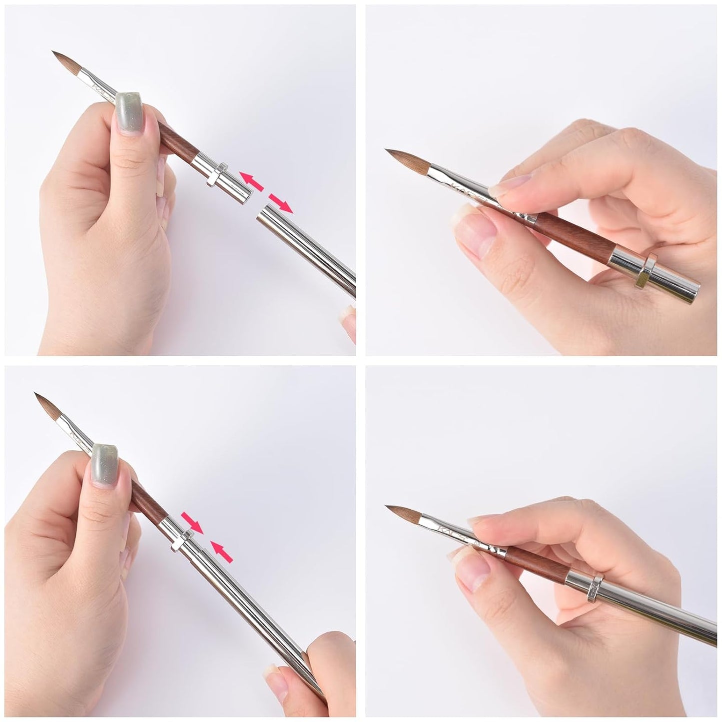 KADS Acrylic Nail Brush with Penholder Nail Brush for Acrylic Application-Oval Shaped Powder Nail Design Tools for Professional Manicure DIY Home Salon (10#)