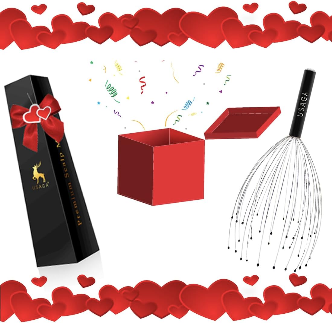 USAGA 36 Fingers Head Massager Scalp Massager Head Scratcher for Scalp Body Relaxing (Black)