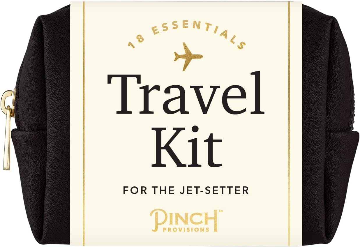 Pinch Provisions Travel Kit, includes 18 Must-Have Emergency Essential Items for Travelling, Ideal Road Trip or Airport Gift for Friends, Family & Peers, Portable Pouch