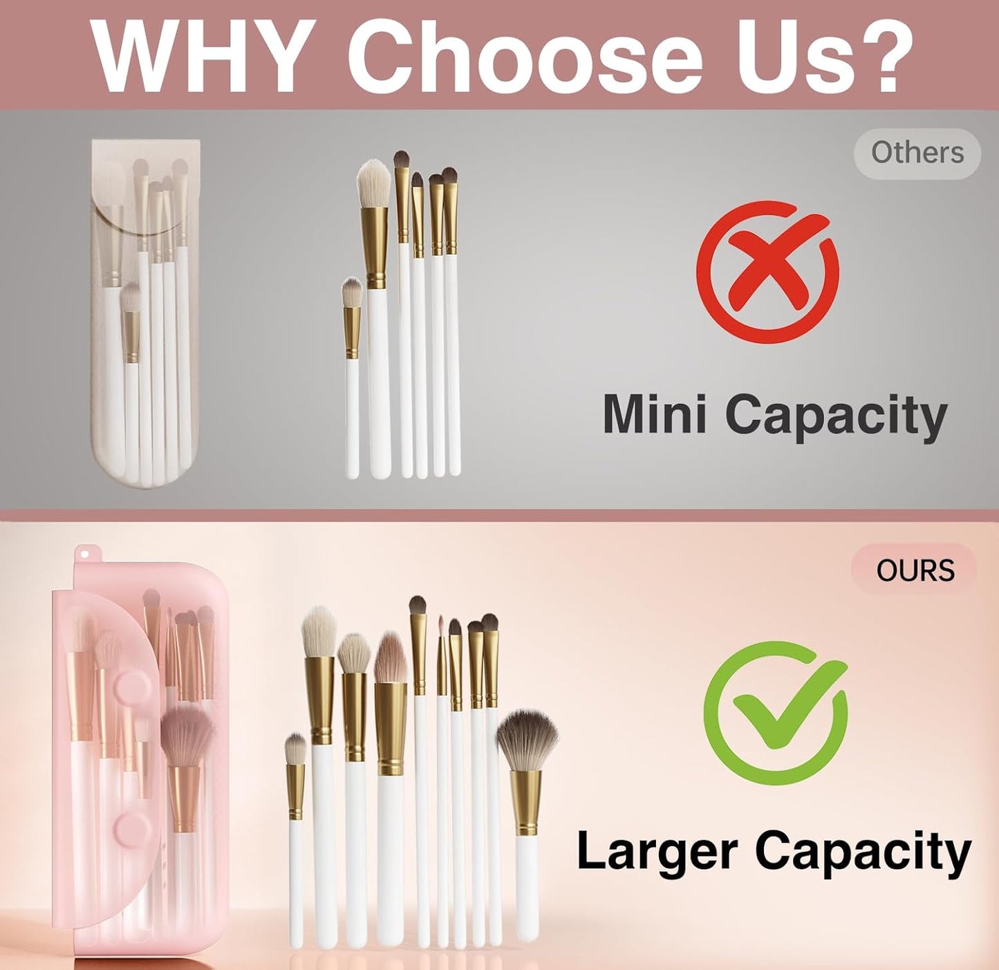 Silicone Makeup Brush Holder And Beauty Sponge Case, Travel Makeup Brush Case With Magnetic Closure, Makeup Sponge Holder 2 In 1 Stand Storage For Quick Drying White