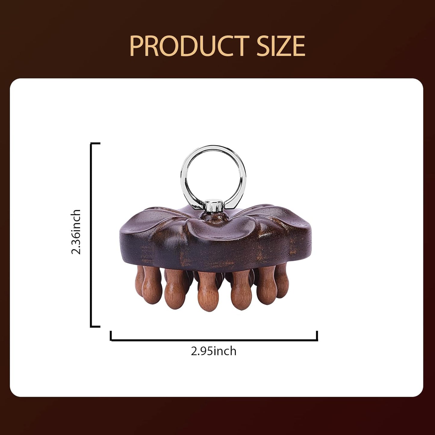 Wooden Scalp Massager for Hair Growth - Wooden Hair Brush & Body Massage Tool with Wide Teeth for Detangling, Stress Relief & Improved Circulation