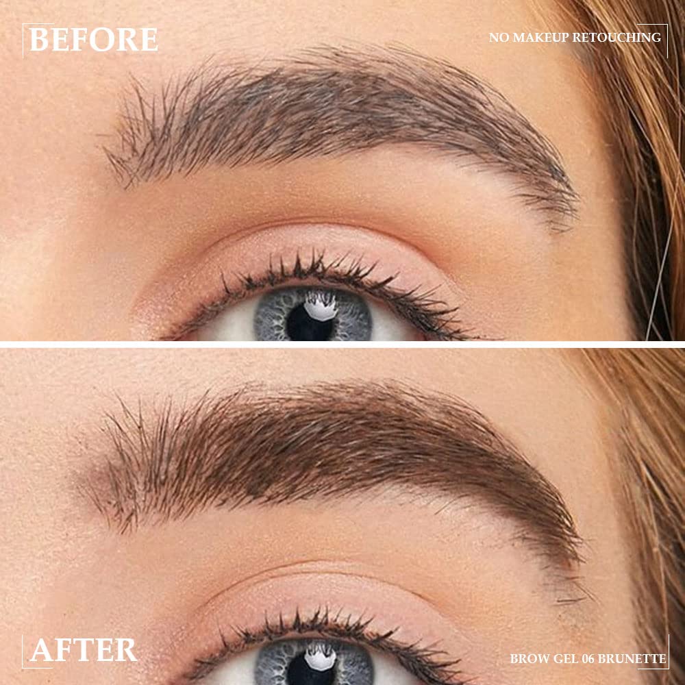 BINGBRUSH Tinted Thickening Brow Gel Brown Mascara,Brow Fast Sculpt,Waterproof, Transfer-proof, Brush to Fill in Eyebrows and Cover Gray Hairs - Cruelty Free - Light Medium Brown (2pcs 06 Brunette)