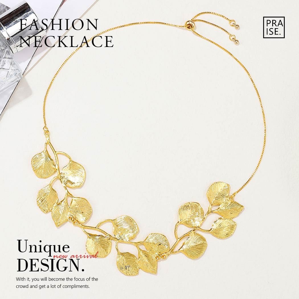 Jovono Boho Necklaces Gold Leaf Pendant Necklace Chain Dainty Leaves Necklace Chain for Women