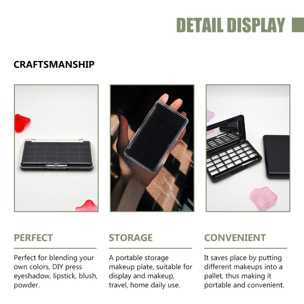 Empty Eyeshadow Palette Eyeshadow Makeup Palette Lipstick Container Makeup Empty Case for Blush Lipstick, 2Pcs 24 Grids