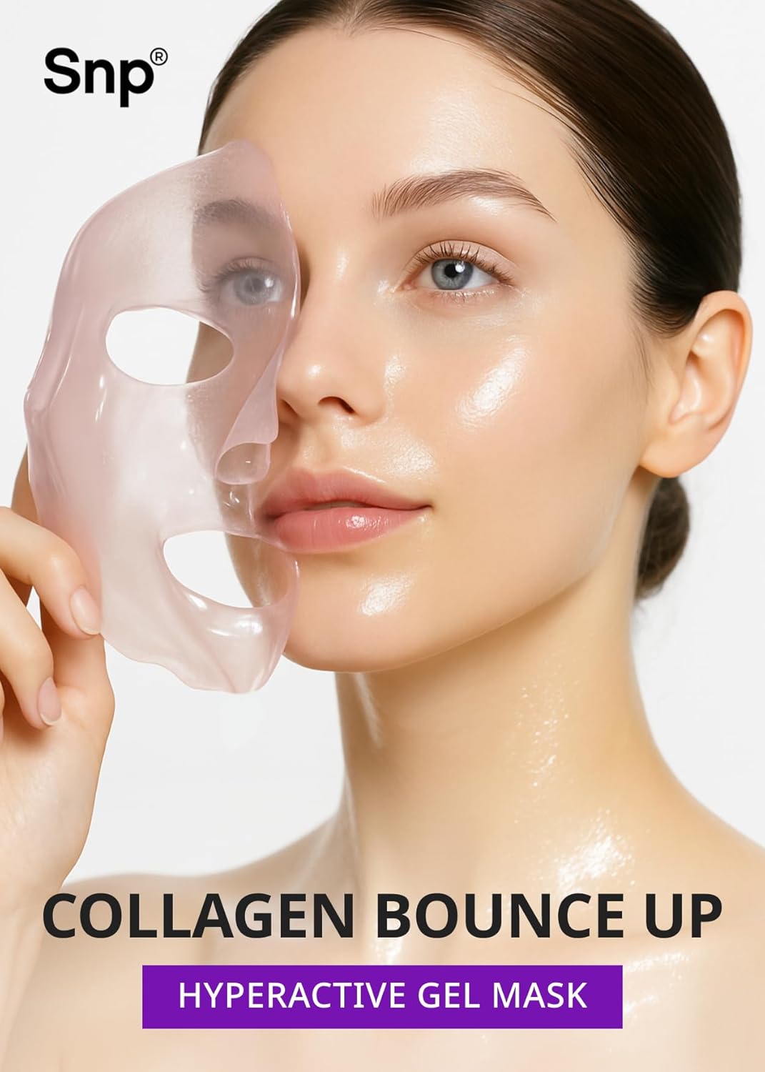 SNP 10,000ppm Deep Collagen + PDRN + Retinol Hydrogel Mask | 8 Layer 125Da Collagen Face Mask | Overnight Facial Mask | Patent Skin Hydration | Hydrating Facial Mask | Face Mask Skin Care | 4 Sheets