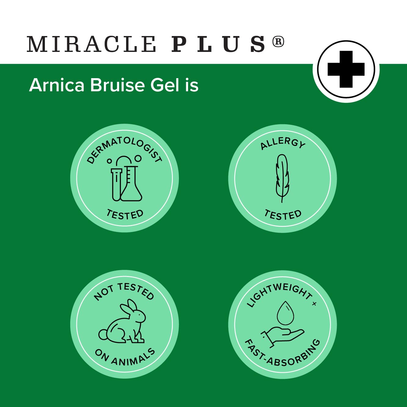 Miracle Plus Natural Arnica Bruise Body Gel | Arnica Montana Lotion For Thin Skin Bruising And Swelling After Surgery | Extra Strength Vitamin K Cream | Skin Care Ointment For Bruises, 2-Pack