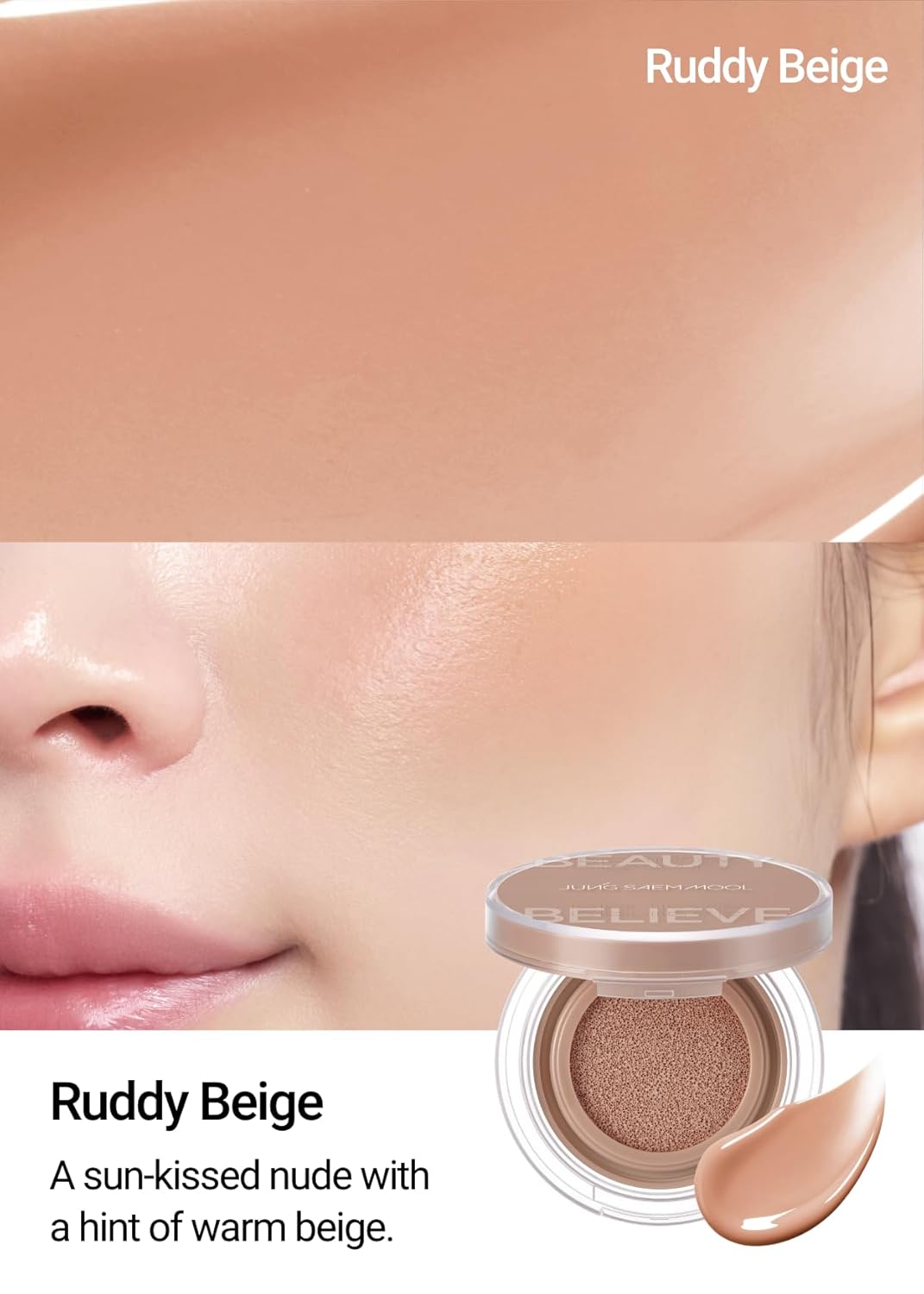 JUNGSAEMMOOL Artist Cushion Blush (Ruddy Beige) | Easy to Blend, Lightweight, Hydrating Korean Makeup Cushion Blush for Dewy & Glowing Cheeks