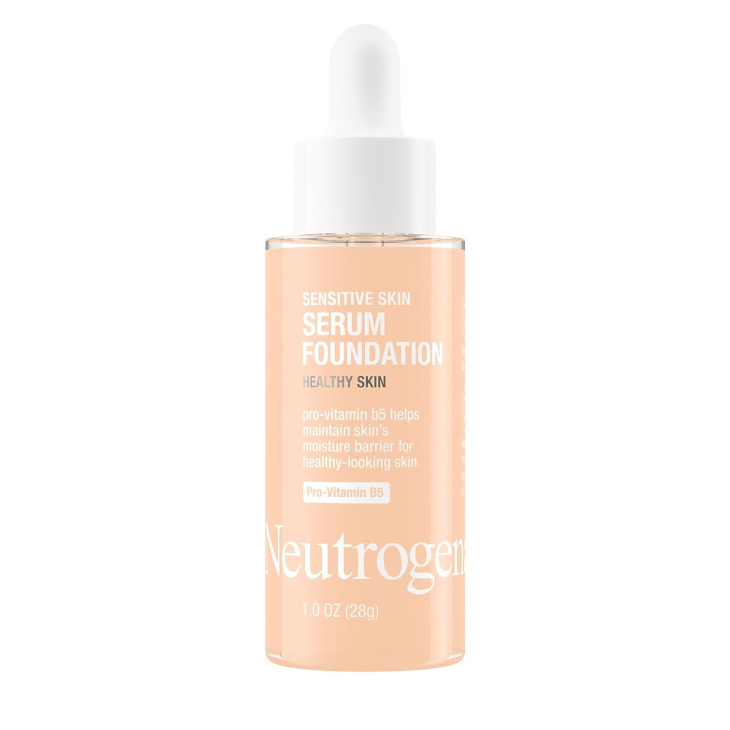 Neutrogena Healthy Skin Sensitive Skin Serum Foundation with Pro-Vitamin B5, Color Correcting & Pore Minimizing Liquid Foundation & Face Serum, Buildable Coverage, Light 02, 1 oz