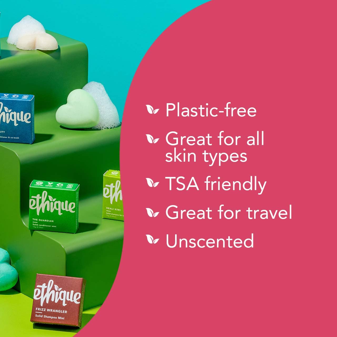 Ethique Body Care Gift Set - Cleanser, Polish & Deodorant, Gifts for women - Plastic-Free, Vegan, Cruelty-Free, Eco-Friendly, 3 Travel Bars 1.59 oz (Pack of 1)