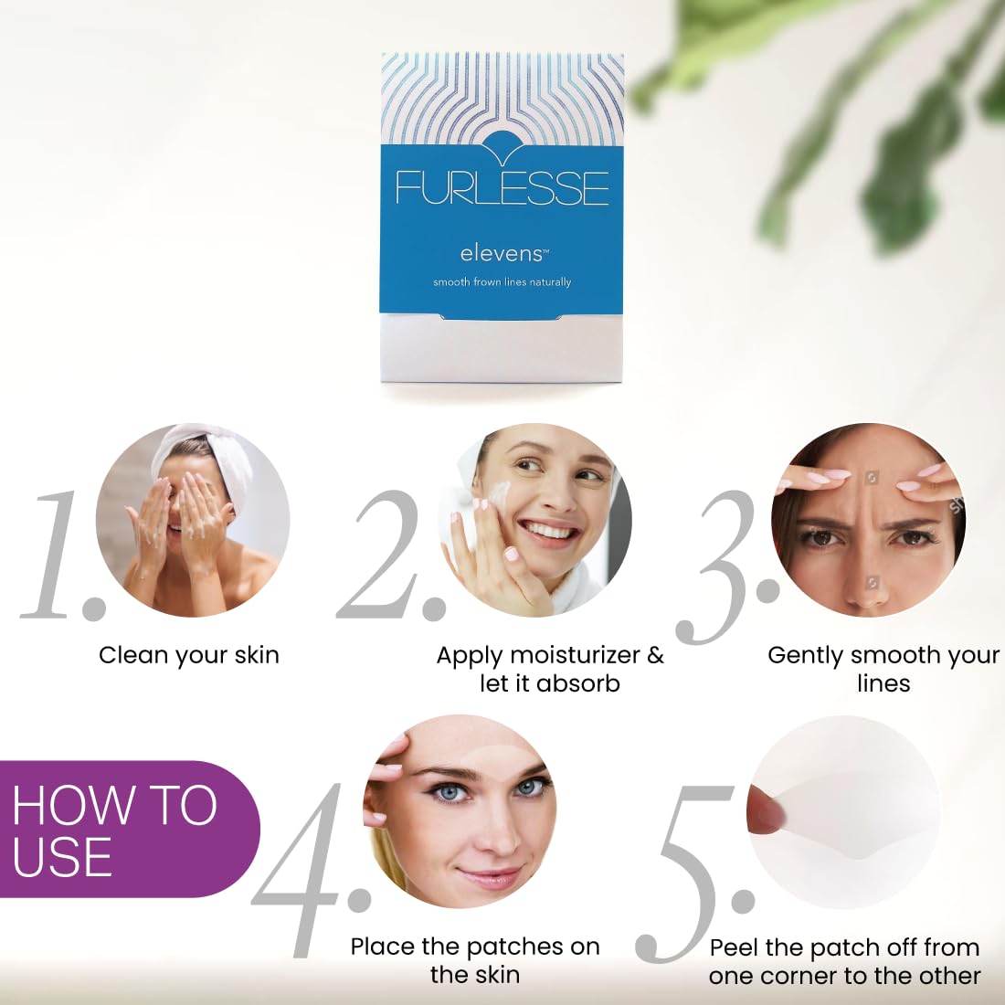 Furlesse Elevens Wrinkle Patches, Overnight Wrinkle Patches for Frown Lines, Non-Invasive Anti-Wrinkle Patches, Anti-Aging Skincare, 30 Patches, 30-Day Use