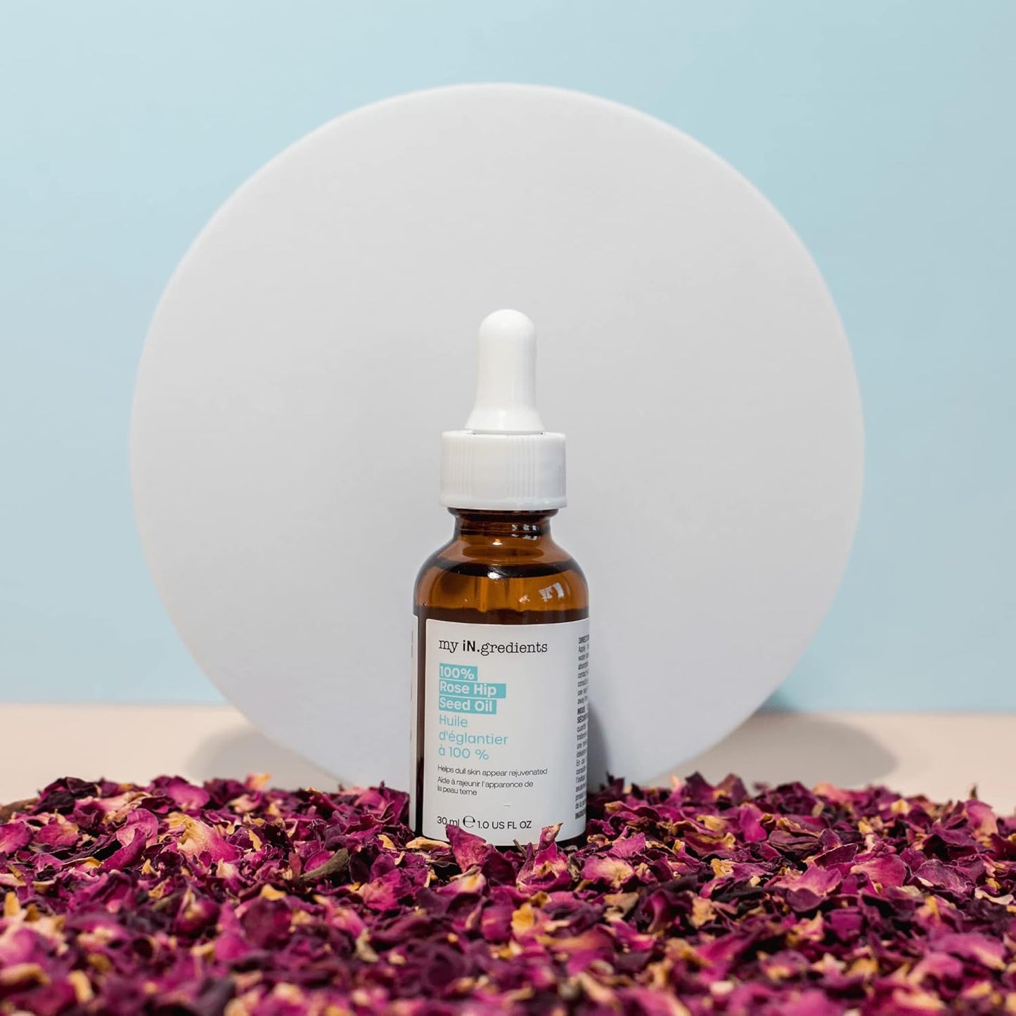 masque BAR My Ingredients 100% Rose Hip Seed Oil, Rejuvenates Dull Skin, Reduces Fine Lines, Wrinkles, Soothes Dry, Itchy Skin, Moisturizing Serum for Face & Hair, Undiluted Body Oil- 1Fl oz