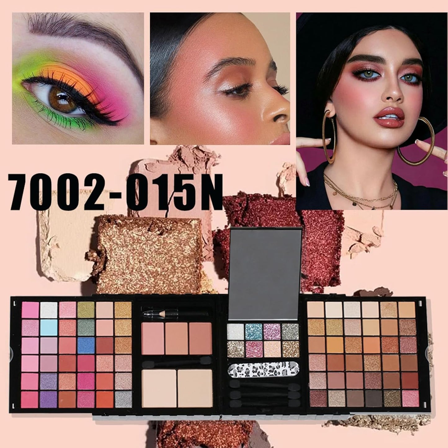 Makeup Sets, Multifunction Makeup Palettes with Mirror, 72 Color Eyeshadows/Compact Powder/Sequins/Bronzing Powder/Highlighter/Lip Color, Makeup kit for Women Full Kit - #C