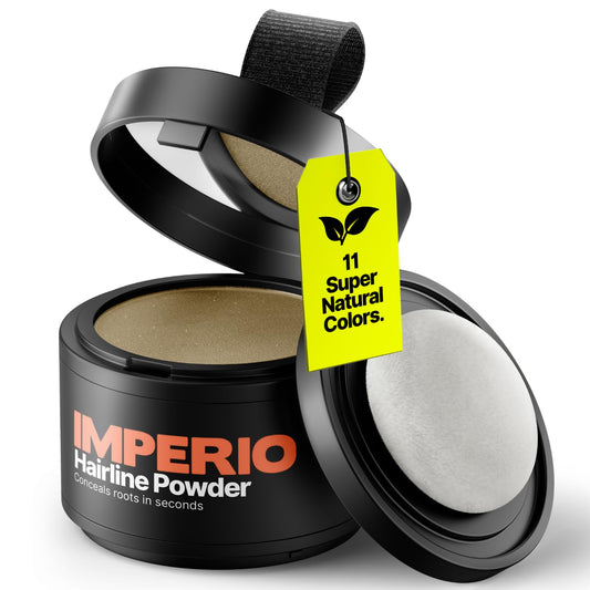 IMPERIO Root Touch Up Hair Powder for Concealing Hair Loss instantly - Hairline Powder for Women & Men - Water resistant Root Cover Up for Thinning Hair in Premium Hairdressing Quality (Dark Blonde)
