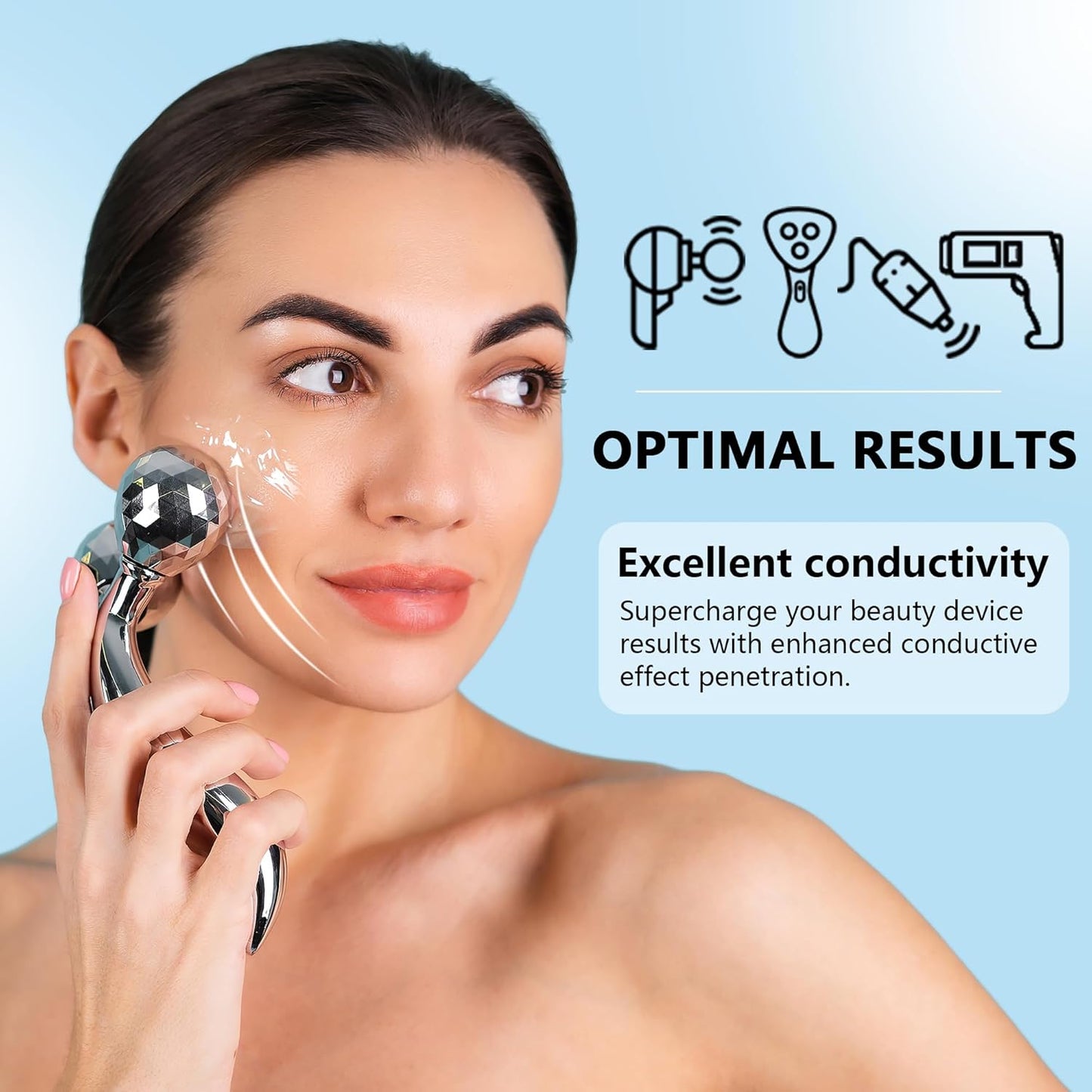 Conductive Gel for Microcurrent, Radio Frequency Gel Primer for RF Facial Machine, Fragrance-Free, Hypoallergenic, Rich in Hyaluronic Acid, Ceramide, Instantly Soothing Skin, Long-Lasting Hydrating