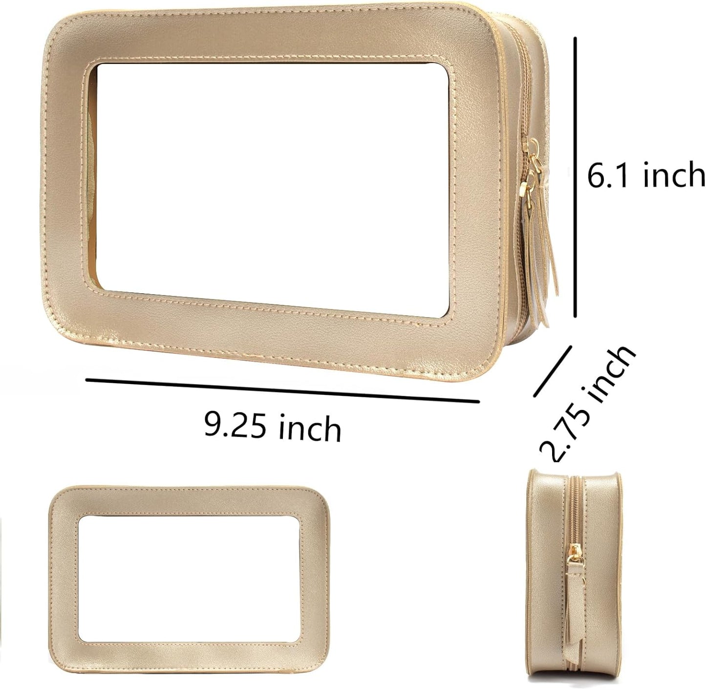 Clear Makeup Bag Small, TSA Approved Portable Toiletry Bag with Zipper Cosmetic Travel Bag Makeup Organizer Case Mini Makeup Pouch for Purse Car Organizer Bag for Women Men