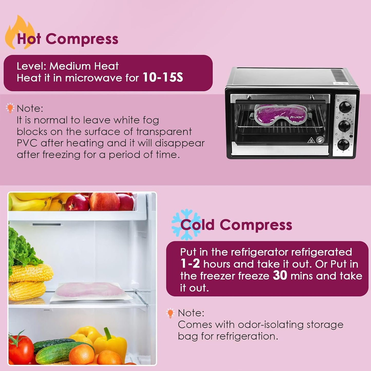 2PCS Cooling Eye Mask - Gel Eye Mask Reusable Gel Beads Hot Cold Compress with Velvet Plush Cold Eye Mask for Dark Circles Puffiness Dry Eye Headache for Men Women Sleeping Ice Eye Mask (Rose Red)