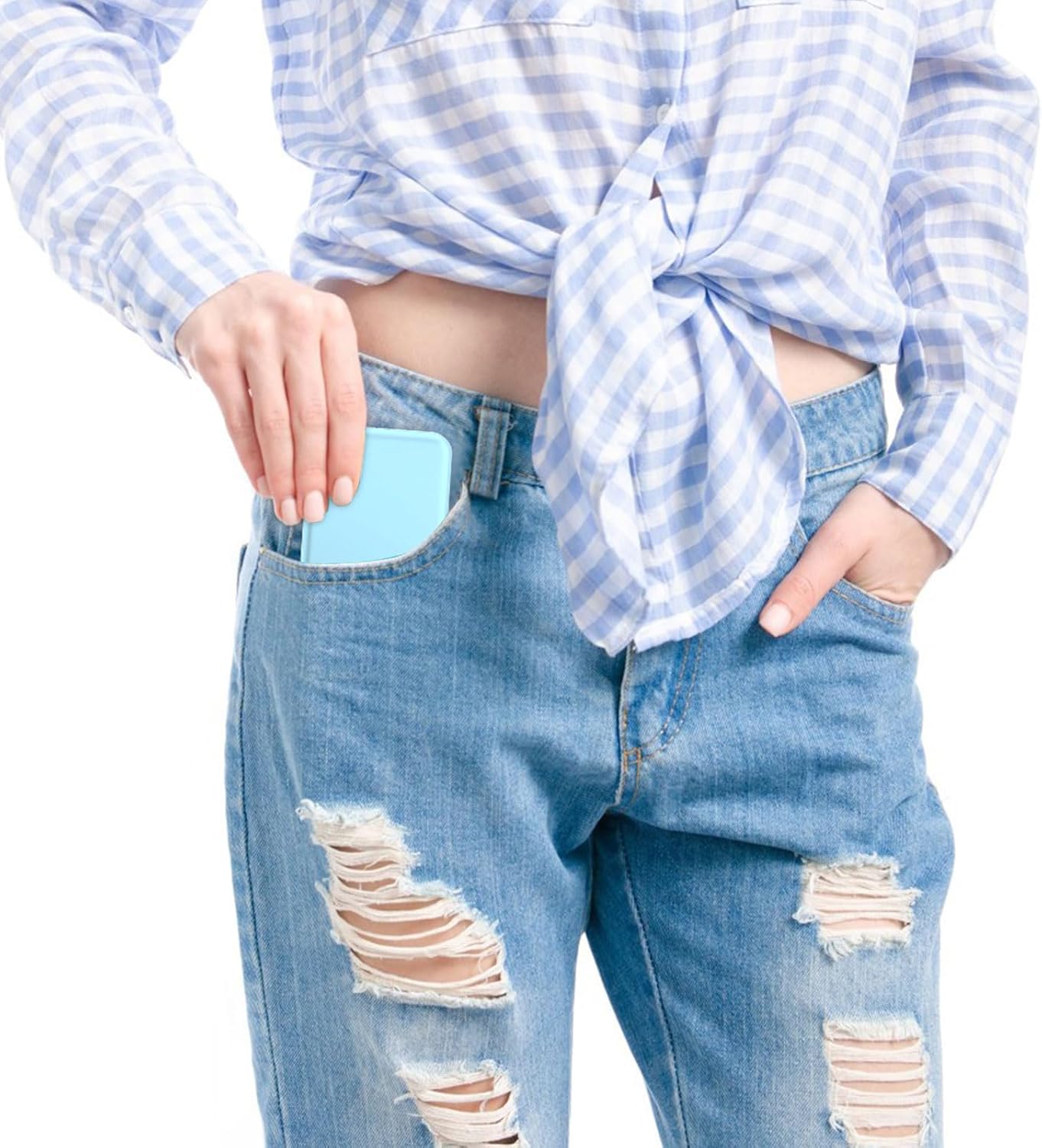 WOBSION Small Mirror with Lights,LED Compact Makeup Mirror,1x/3x Mini Travel Mirror with Magnification,Portable for Purse,Pocket,Gifts for Girls,Blue