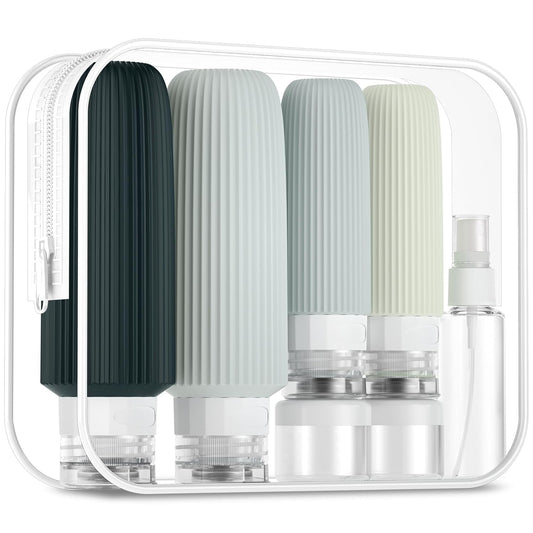 16 Pack Travel Bottles for Toiletries, Large 6oz Silicone Travel Containers, Leak Proof Refillable Liquid Shampoo And Conditioner Travel Essentials