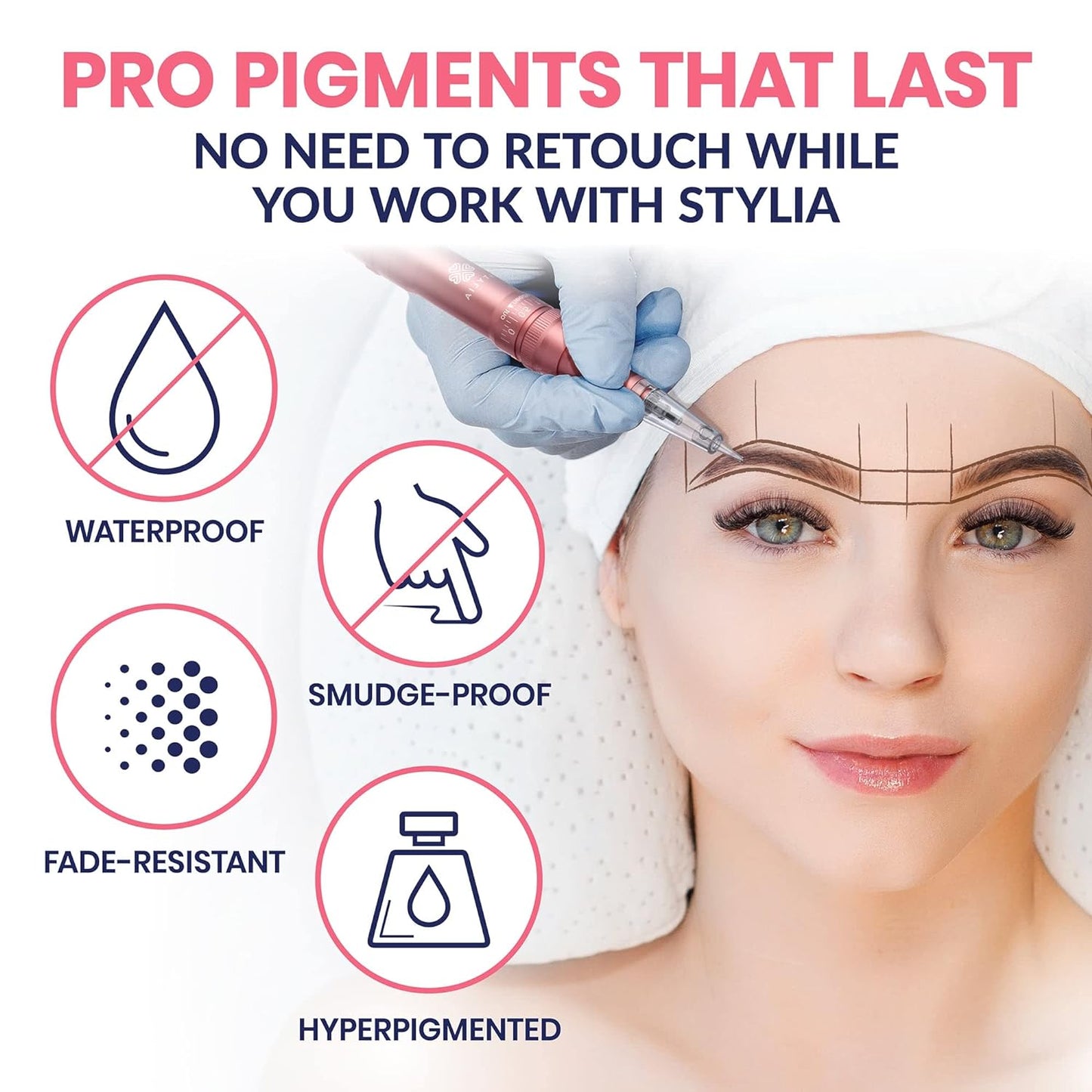 Stylia Waterproof Eyebrow Pencils For Women – Long-Lasting Microblading Supplies Brow Pencil, Perfect for Eyebrow Shaper, Filling & Defining Natural-Looking Brow - (12PC Black)