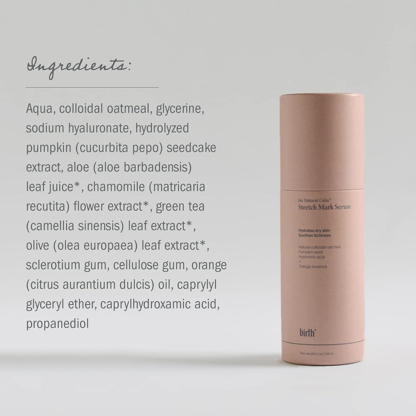 Birth Skincare Stretch Mark Serum for Pregnancy and Postpartum. Natural and safe for sensitive skin and all skin types. 𝐌𝐚𝐝𝐞 𝐢𝐧 𝐂𝐚𝐧𝐚𝐝𝐚, 2oz | 59 ml