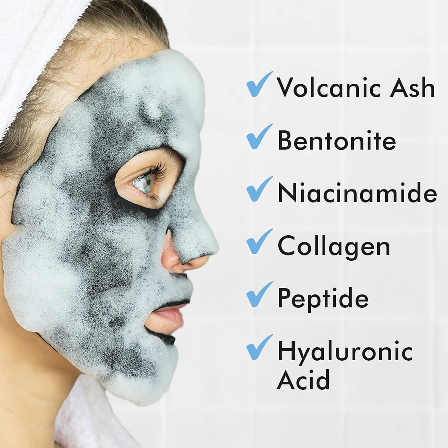 Ebanel 10 Pack Carbonated Bubble Clay Mask, Deep Cleansing Face Mask, Volcanic Ash and Bentonite Clay Masks with Collagen Peptides, Vitamin C, Hyaluronic Acid, Niacinamide