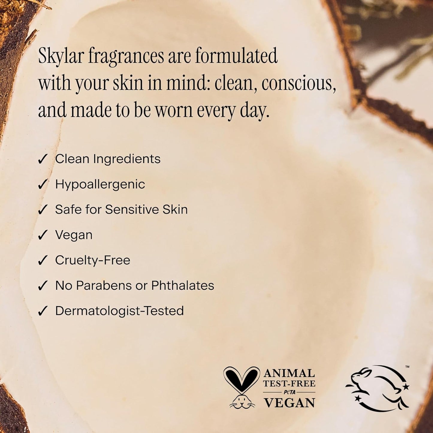 Skylar Coconut Cove Hair & Body Mist | Hypoallergenic & Clean Fragrance | Vegan, Cruelty Free, and Safe For Sensitive Skin | 80 ML, 2.7 Fl Oz